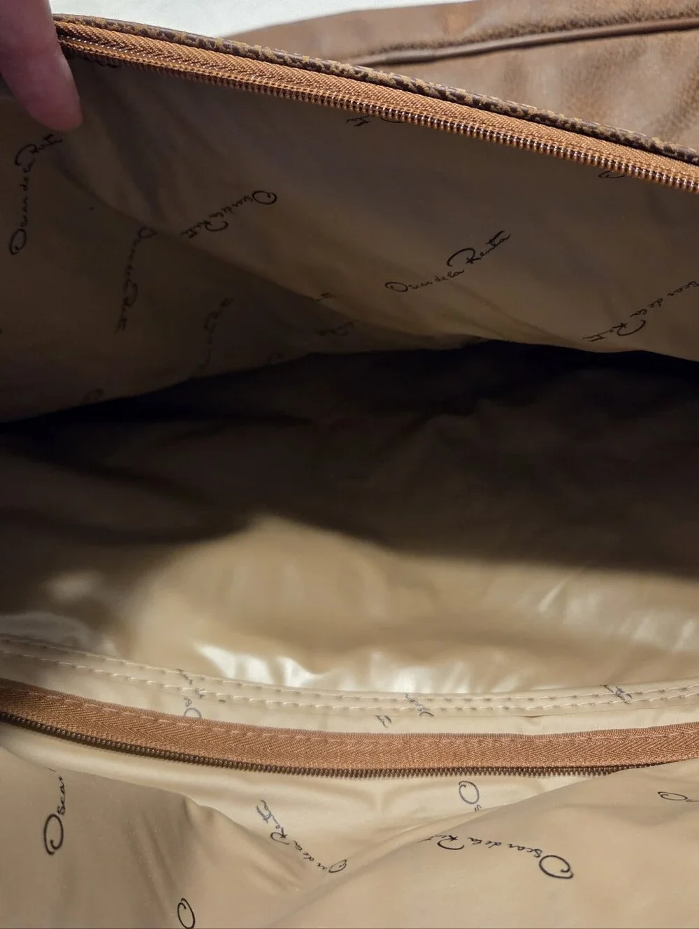Vintage Oscar De La Renta Leather Folding Garment Bag / Suit Travel Bag